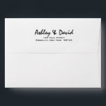 Modern Script Custom Wedding Invitation Envelope<br><div class="desc">Give your special event the perfect finishing touch with this 5x7 envelope featuring a modern script design. Perfect for weddings, bridal showers, or upscale business events, this envelope is fully customizable with your return address. Its classic size fits invitations and RSVP cards perfectly. Printed on 80lb matte paper, this durable,...</div>