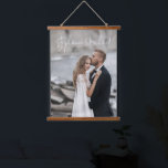 Modern Script Custom Wedding Photo Keepsake Hangin Hanging Tapestry<br><div class="desc">Modern Custom Photo Hanging Tapestry with your wedding or engagement photo of choice,  featuring modern handwritten script for your names. Upload your photo to this hanging canvas print as home decor for yourself or give as a gift.</div>