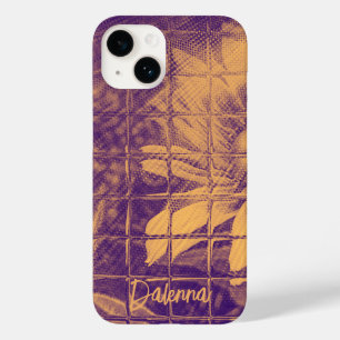 Modern Script Daisy Flower Watercolor Purple Case-Mate iPhone 14 Case