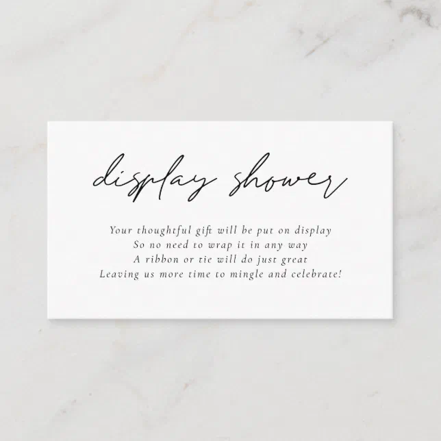 Modern Script Display Bridal Shower Enclosure Card | Zazzle