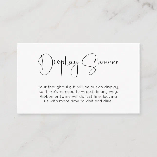 Modern Script Display Shower Enclosure Card | Zazzle