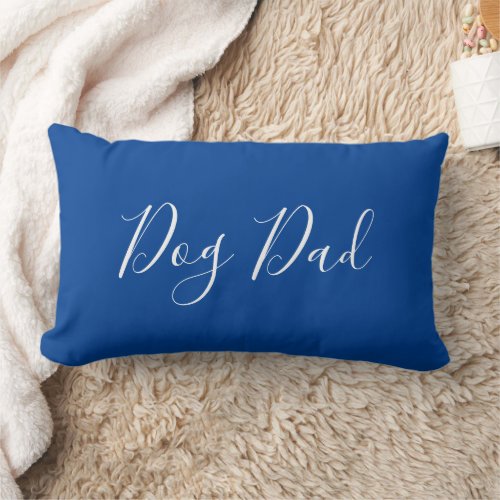 Modern Script Dog Dad  Lumbar Pillow