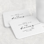 Modern Script Don't Take My Drink I'm Dancing Round Paper Coaster<br><div class="desc">This modern script "please don't take my drink I'm dancing" coaster is perfect for a minimalist wedding reception. The simple black and white design features unique industrial lettering typography with modern boho style. Customizable in any color. Keep the design minimal and elegant, as is, or personalize it by adding your...</div>