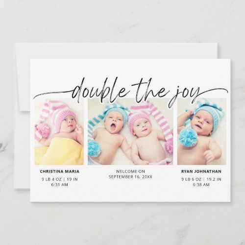 Modern Script Double The Joy 4 Photos Announcement