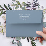 Modern Script Dusty Blue Minimalistic Wedding Envelope at Zazzle