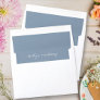 Modern Script Dusty Blue Minimalistic Wedding Envelope Liner