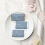Modern Script Dusty Blue Minimalistic Wedding Hershey's Miniatures<br><div class="desc">These modern and very trendy candy favors are perfect for any couple planning a stylish wedding celebration. The example wording can be easily personalized to suite your fancy occasion. Matching wedding items can be found in the collection.</div>