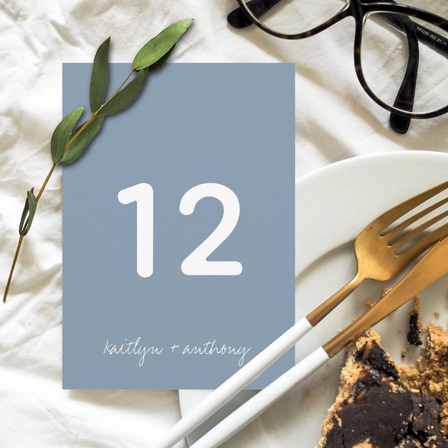 Modern Script Dusty Blue Minimalistic Wedding Invitation (Creator Uploaded)