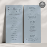 Modern Script Dusty Blue Wedding Program<br><div class="desc">Modern Script Dusty Blue Wedding Available digitally and printed. A modern typographical design for your wedding programs. The main header is in a stylish set script and the rest of the text you can easily personalize. You can change the text and background colors if you wish to match your wedding...</div>