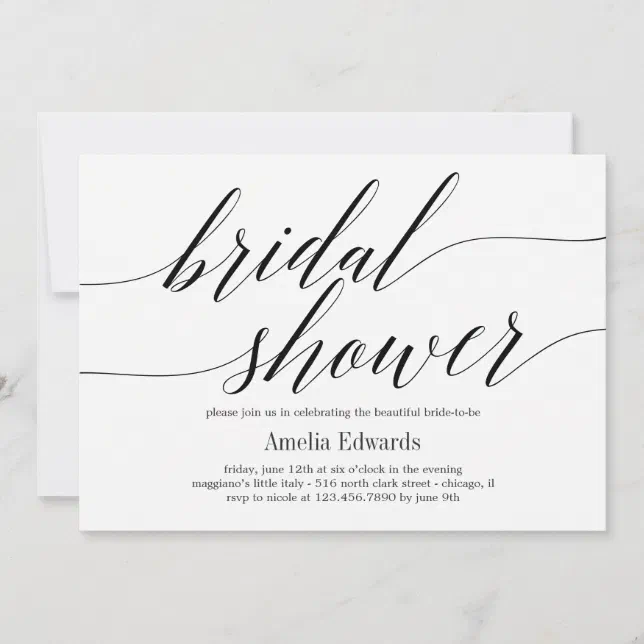 Modern Script EDITABLE COLOR Bridal Shower Invitation | Zazzle