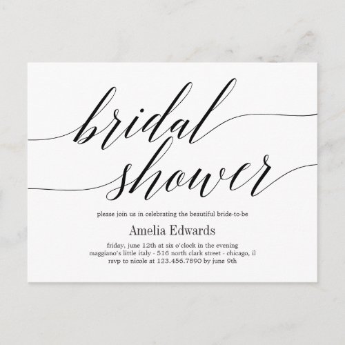 Modern Script EDITABLE COLOR Bridal Shower Invite