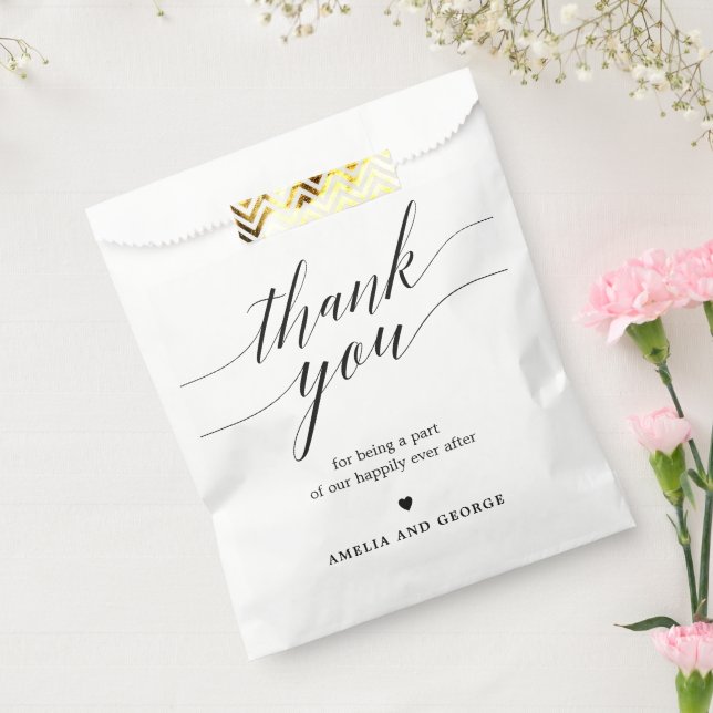 Modern Script Editable Color Favor Bag (Sealed)