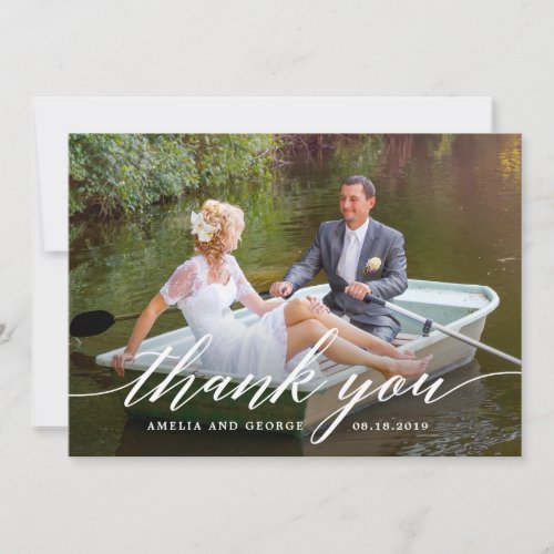 Modern Script EDITABLE COLOR Thank You Card