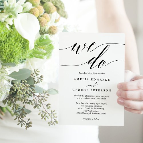 Modern Script EDITABLE COLOR Wedding Invite MSC