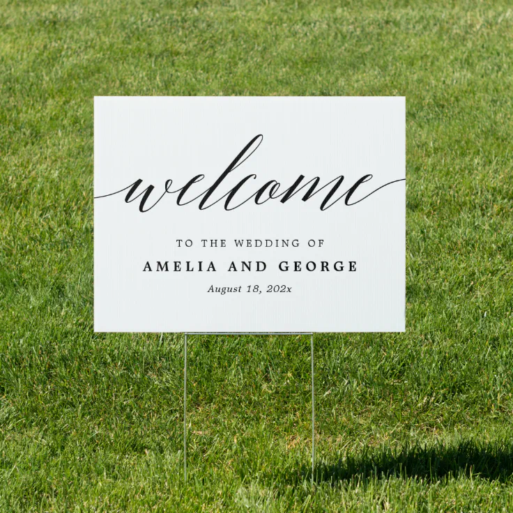 Modern Script EDITABLE COLOR Welcome Yard Sign | Zazzle