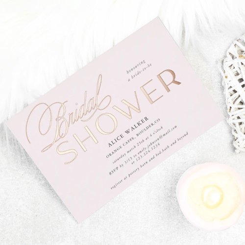 modern script elegant bridal shower foil invitatio foil invitation