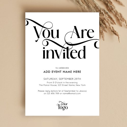 Modern Script Elegant  Chic Business Event Gala Invitation