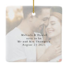 Modern Script Elegant Engagement Photo Keepsake