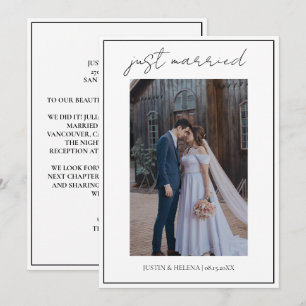 Modern Script Elegant Invitation   just married