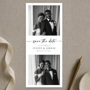 Modern Script Elegant Photo Booth Bookmark Wedding Save The Date