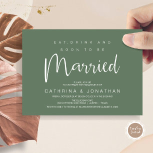 Modern Script, Engagement Dinner Party Celebration Invitation