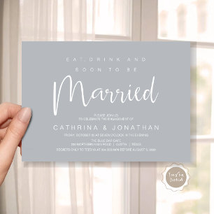 Modern Script, Engagement Dinner Party Celebration Invitation