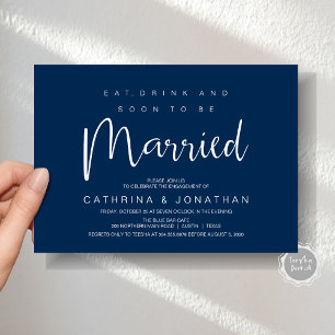 Modern Script, Engagement Dinner Party Celebration Invitation