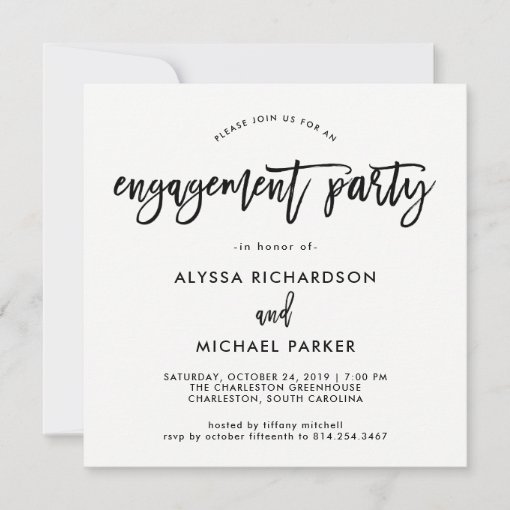 Modern Script | Engagement Party Invitation | Zazzle