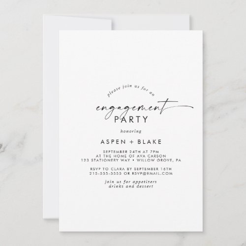 Modern Script Engagement Party Invitation