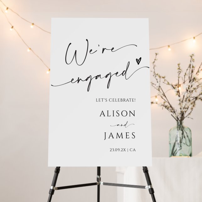 Modern Script Engagement Welcome Sign (In Situ (Stand))