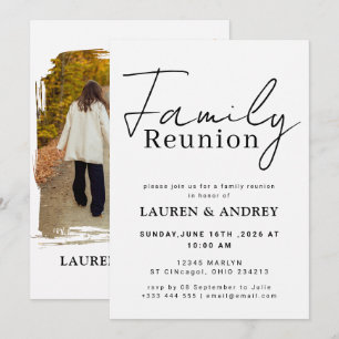 Modern Script Family Gathering Party Invitation
