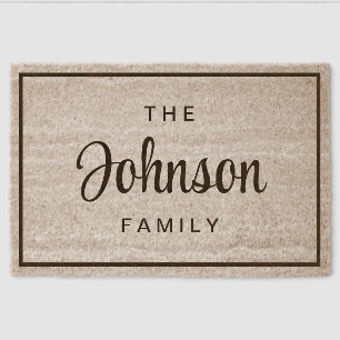 Modern Script Family Name Fiber Doormat