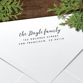Modern Script Family Name Return Address Self-inking Stamp