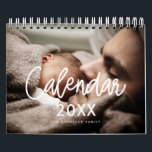Modern script family photo 2024 calendar<br><div class="desc">A modern photo calendar with a modern typography,  to customize with your family pictures,  a perfect way to start the year 2024. Fully customizable text colors.</div>
