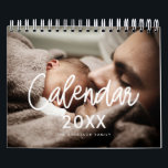 Modern script family photo 2026 calendar<br><div class="desc">A modern photo calendar with a modern typography,  to customize with your family pictures,  a perfect way to start the year 2026. Fully customizable text colors.</div>