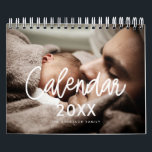 Modern script family photo 2026 calendar<br><div class="desc">A modern photo calendar with a modern typography,  to customize with your family pictures,  a perfect way to start the year 2026. Fully customizable text colors.</div>