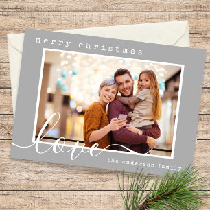 Modern Script Family Photo Christmas Holiday Card