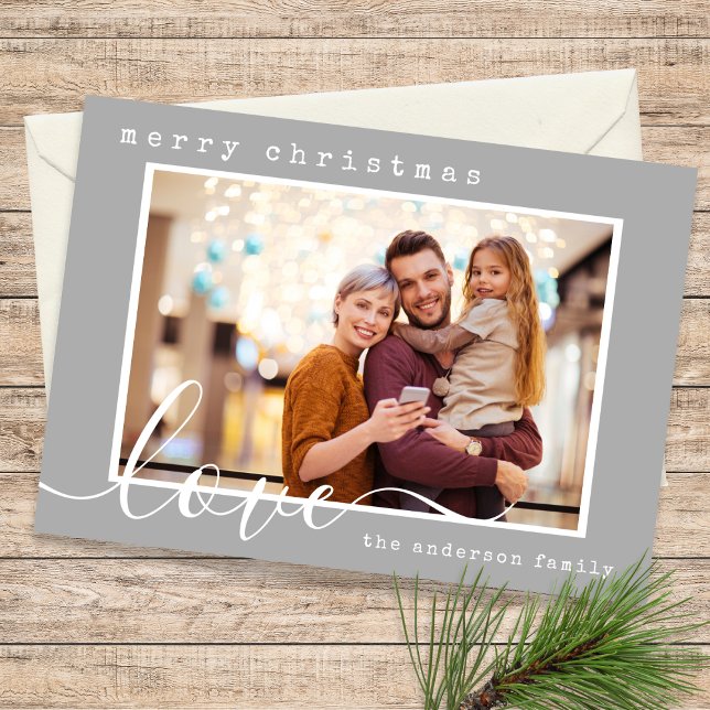 Modern Script Family Photo Christmas Holiday Card (Creator Uploaded)