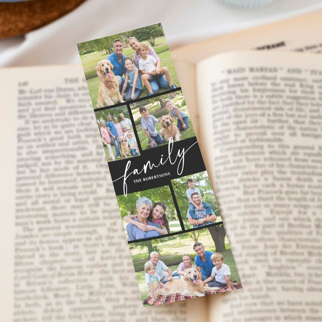 Modern Script Family Photo Collage Bookmarks (Creator Uploaded)