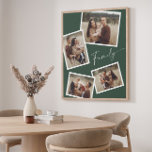 Modern Script Family Photo Collage Faux Canvas Print<br><div class="desc">Modern Script Family 4 Photo Collage Faux Canvas Print. Click the edit/personalize button to customize this design with your photos and color preferences.</div>