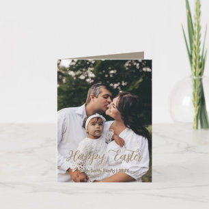 Modern Script Family Photo easter Holiday Card