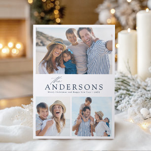 Modern Script Family Photo Holiday card