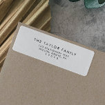 Modern Script Family Return Address Label<br><div class="desc">These modern script family return address labels are perfect for a minimalist holiday card or any personal mailing. The simple black and white design features unique industrial lettering typography with modern boho style. Customizable in any color. Keep the design minimal and elegant, as is, or personalize it by adding your...</div>