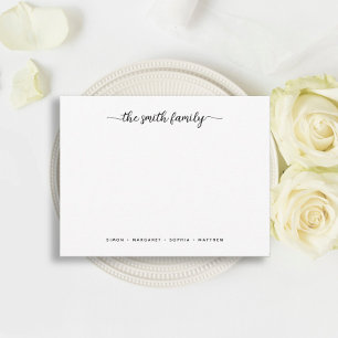 Modern Script Family Stationery Note Card