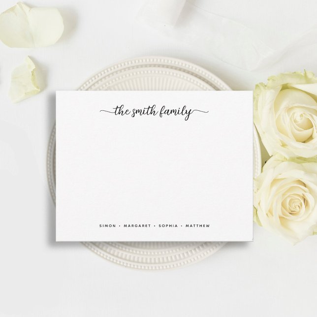 Modern Script Family Stationery Note Card (Creator Uploaded)
