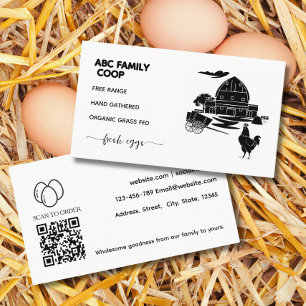 Modern Script Farm Fresh Eggs Business Card