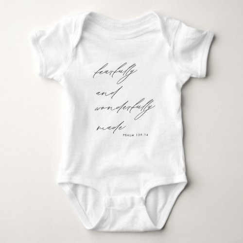 Modern Script Fearfully  Wonderfully Christian Baby Bodysuit