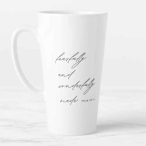 Modern Script Fearfully  Wonderfully Made Coffee  Latte Mug