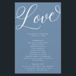 Modern Script Flourish, Dusty Blue Paper Program<br><div class="desc">You will love the weight of this paper for your program. It is much heavier than copy paper and is perfect for your disposable programs. This trendy design features eye catching white script with flourishes. Use the template to fill in your information. The "Customize further" feature can be used to...</div>