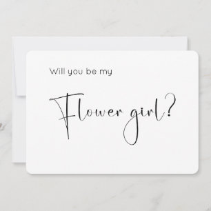 Modern Script Flower Girl Proposal Invitation